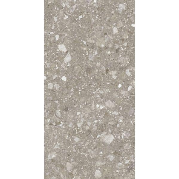 Bodenfliese Feinsteinzeug Taupe Glasiert Matt 60 cm x 120 cm