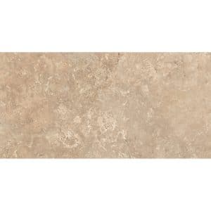 Bodenfliese Feinsteinzeug Travertino Creme Teilpoliert 60 cm x 120 cm