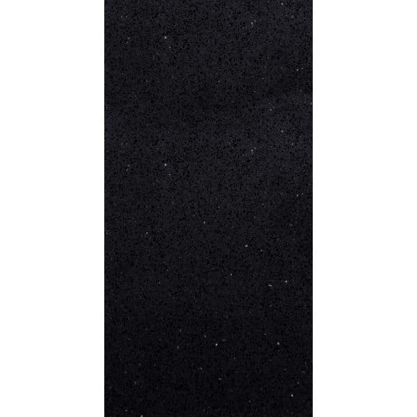 Bodenfliese Quarzkomposit Schwarz Glänzend Rektifizierung 60 cm x 30 cm