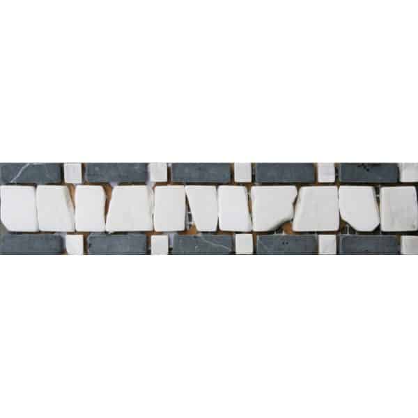 Bordüre Venezia Schwarz Grau Weiß 5  cm x 25 cm