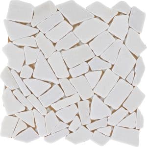 Bruchmosaikmatte Carrara Polygonal Weiß 30