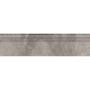 Feinsteinzeug Trittstufe Massa Anthrazit Glasiert Matt Rektifiziert 30 x 120 cm