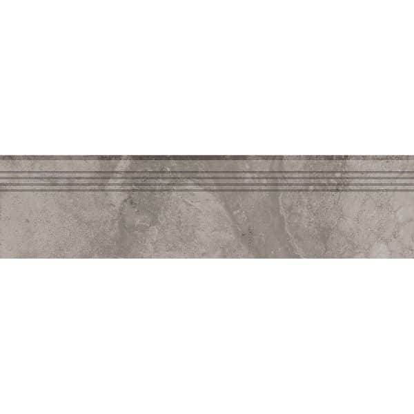 Feinsteinzeug Trittstufe Massa Anthrazit Glasiert Matt Rektifiziert 30 x 120 cm