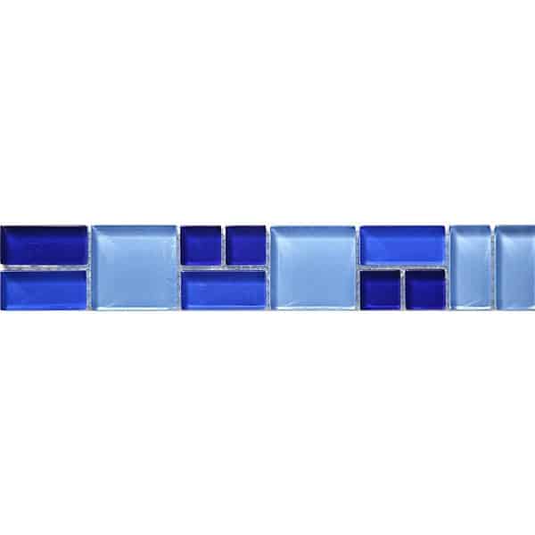 Glasbordüre Block Blau 5 cm x 30 cm