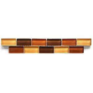 Glasbordüre Brick Braun Mix 5 cm x 30 cm