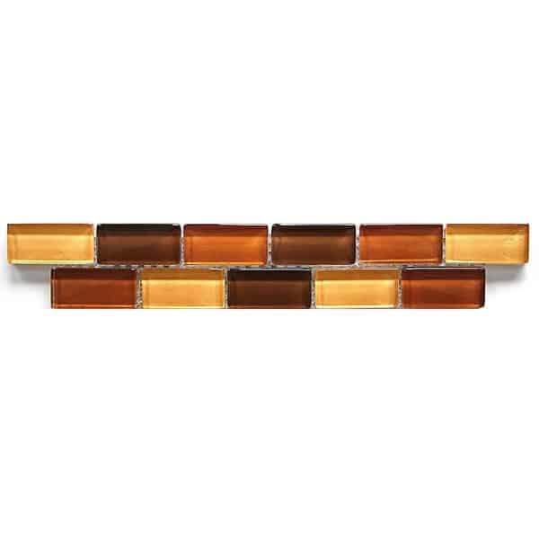 Glasbordüre Brick Braun Mix 5 cm x 30 cm