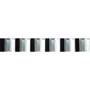 Glasbordüre Schwarz Grau Weiß 5 cm x 30