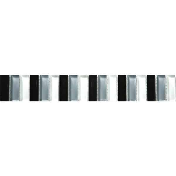 Glasbordüre Schwarz Grau Weiß 5 cm x 30