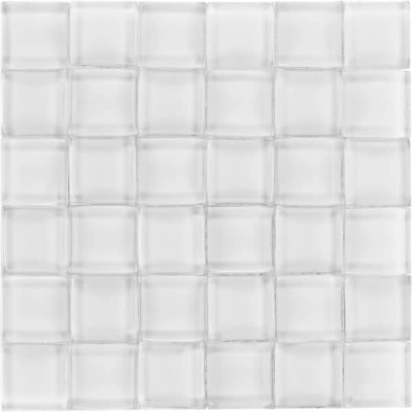 Glasmosaikmatte 3D White glänzend 25