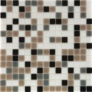 Glasmosaikmatte Black Grey Brown White 32