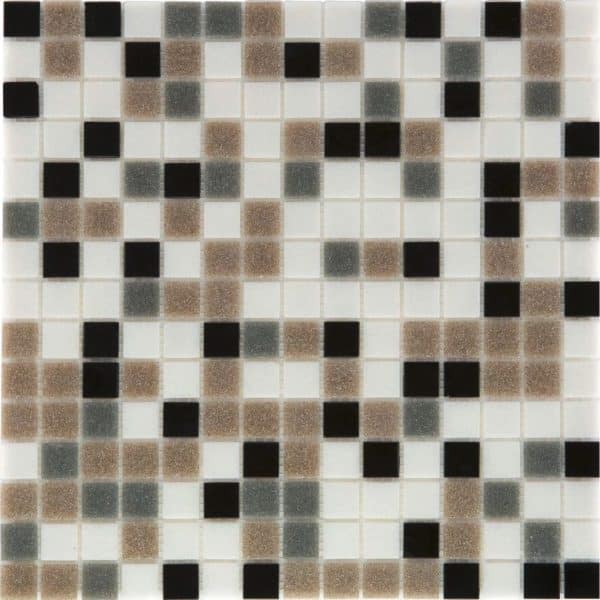 Glasmosaikmatte Black Grey Brown White 32