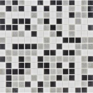 Glasmosaikmatte Black-Grey-White Mix 32