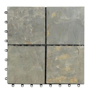 KARAT Klickfliese Naturstein 30 x 30 cm Rostiger Schiefer Terrassenfliese
