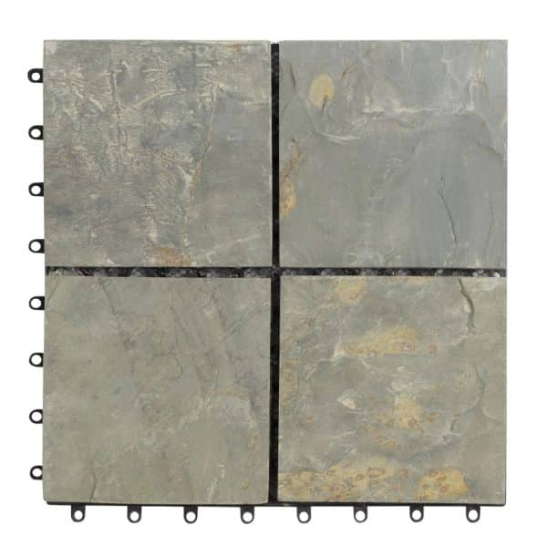 KARAT Klickfliese Naturstein 30 x 30 cm Rostiger Schiefer Terrassenfliese