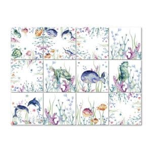 K&L Wall Art Fliesenaufkleber »Kvilis bunte Unterwasserwelt«