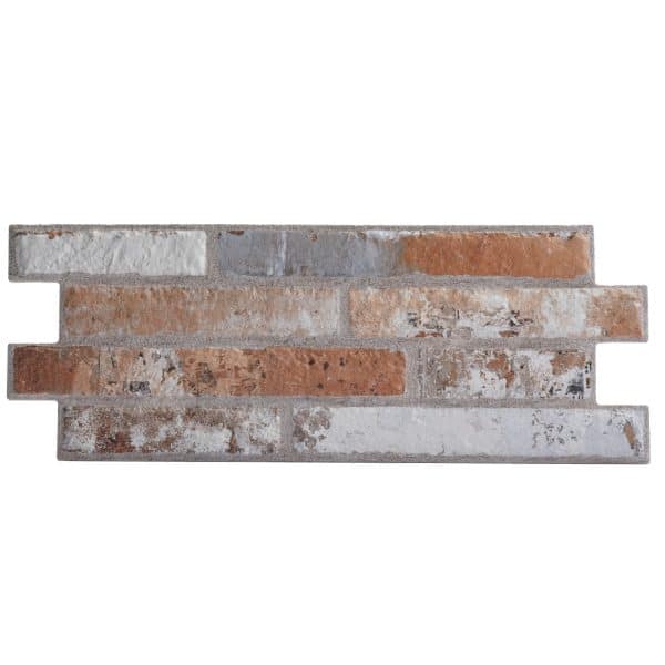 Klimex Verblender Feinsteinzeug UltraStrong Long Brick 40 cm x 16 cm Weiß-Braun