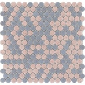 KnopfMosaikmatte Beige Grau Melange 31 cm x 31 cm