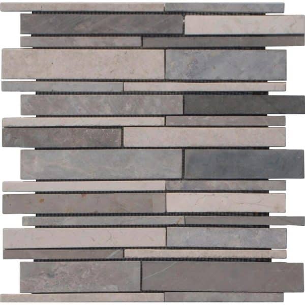Marmormosaik Black Grey Creme 30