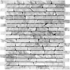 Marmormosaik Carrara White Slim Brick 28