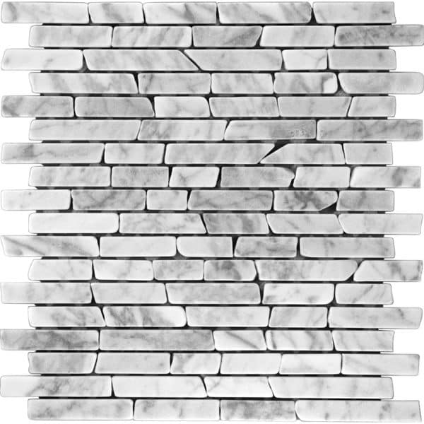 Marmormosaik Carrara White Slim Brick 28