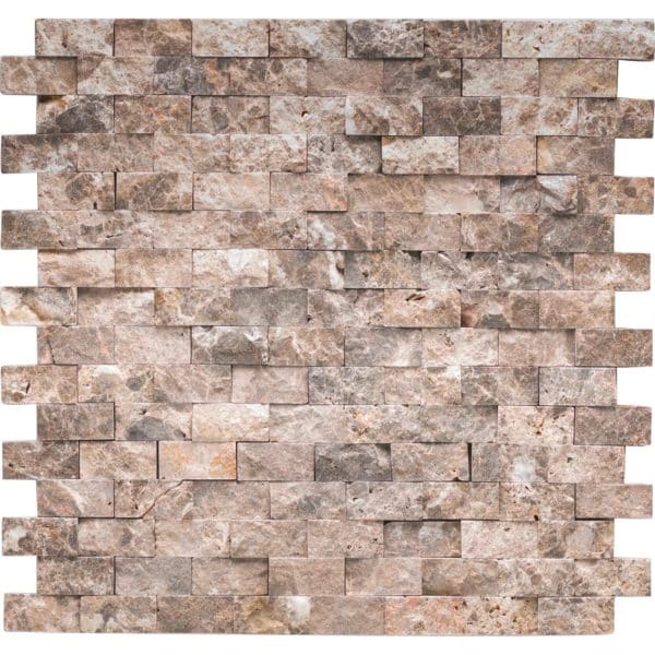 Marmormosaik Marron Emperado Brick Natural 32 cm x 32 cm