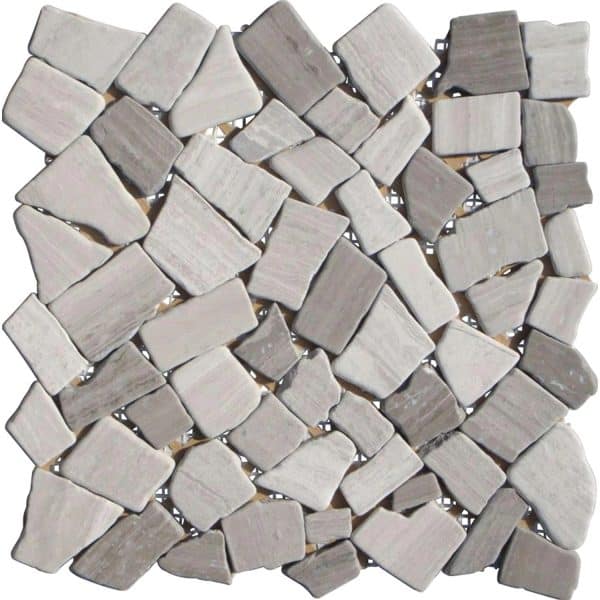 Marmormosaik Polygonal Matten Grey Stripes 30