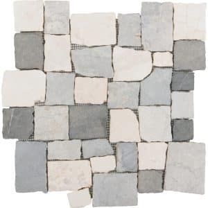 Marmormosaikmatte Murcino Creme-Grey-Black 28 cm x 28 cm