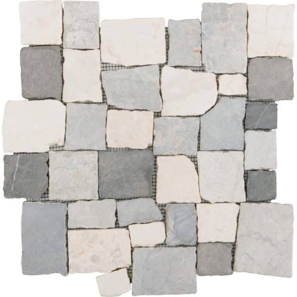 Marmormosaikmatte Murcino Creme-Grey-Black 28 cm x 28 cm