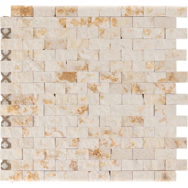 Marmormosaikmatte Sunny Beige Brick 32 cm x 32 cm