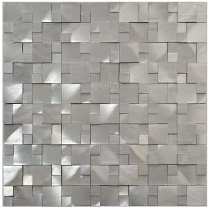 Mosaik Aluminium Silver 3D 30 cm x 31