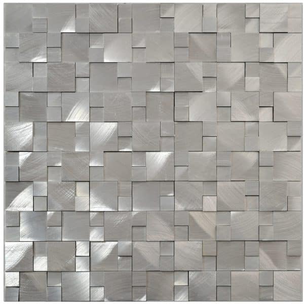 Mosaik Aluminium Silver 3D 30 cm x 31