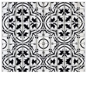 Mosaik Glas Retro Schwarz Weiß 30 cm x 30 cm