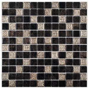 Mosaik Glas & Stein Inka Black Relief 30 cm x 30 cm