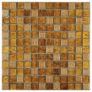 Mosaik Glas & Stein Inka Gold Relief 30 cm x 30 cm