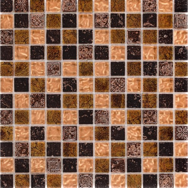Mosaik Glas & Stein Maya Brown 30 cm x 30 cm
