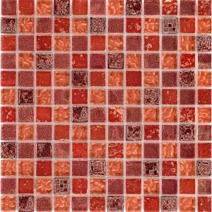 Mosaik Glas & Stein Maya Red 30 cm x 30 cm