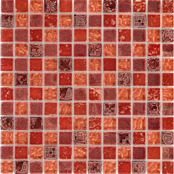 Mosaik Glas & Stein Maya Red 30 cm x 30 cm