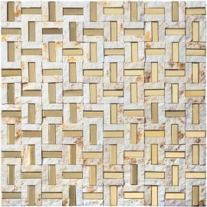 Mosaik Marmor & Aluminium Greek Beige 30 cm x 30 cm