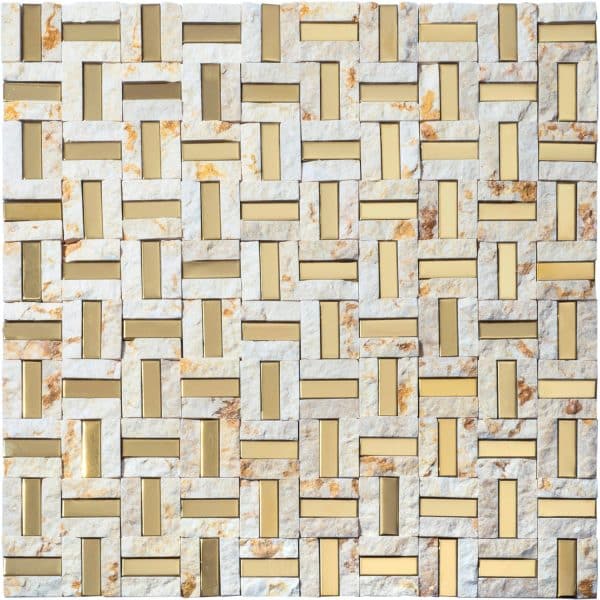 Mosaik Marmor & Aluminium Greek Beige 30 cm x 30 cm