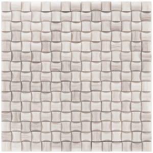 Mosaik Marmor Basket 3D Grau poliert 30 cm x 30 cm