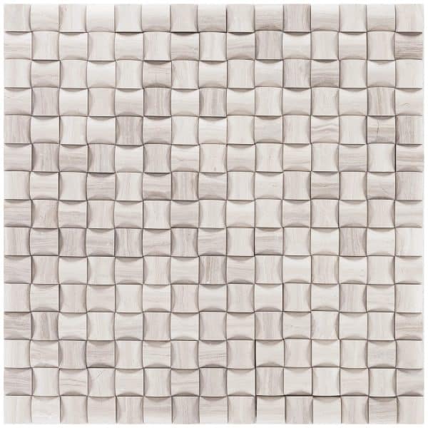 Mosaik Marmor Basket 3D Grau poliert 30 cm x 30 cm