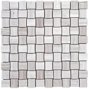 Mosaik Marmor Basketwave Grau poliert 29 cm x 29 cm