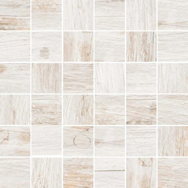 Mosaikfliese Oak Shabby White 30 cm x 30 cm