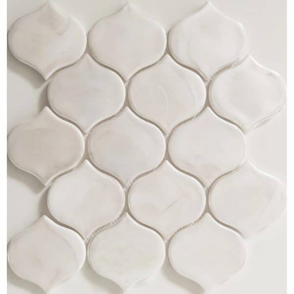 Mosaikmatte Cadiz Arabesque Keramik Weiß 26