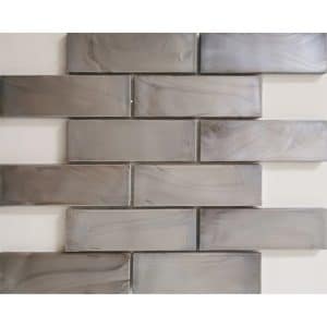 Mosaikmatte Cadiz Brick Keramik Grau 30 cm x 30 cm
