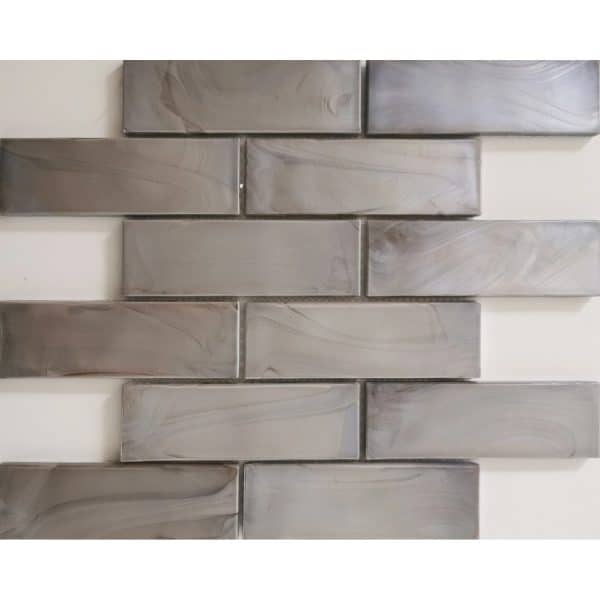 Mosaikmatte Cadiz Brick Keramik Grau 30 cm x 30 cm