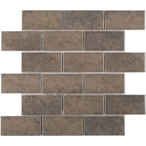 Mosaikmatte Castello Brick Keramik Grau 30
