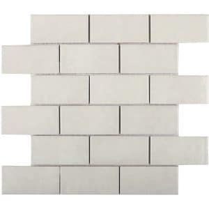 Mosaikmatte Castello Brick Keramik Weiß 30
