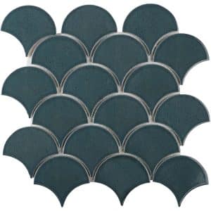 Mosaikmatte Castello Fächer Keramik Dunkelblau 29