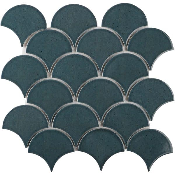 Mosaikmatte Castello Fächer Keramik Dunkelblau 29